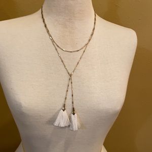 Gold tassel chain necklace